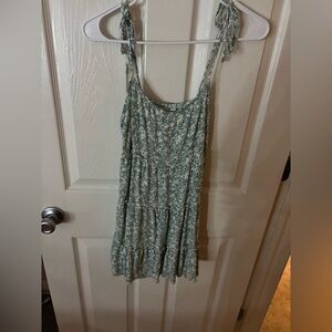 Floral Green Sleeveless Dress